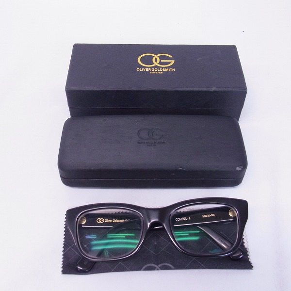 実際に弊社で買取させて頂いたOliver Goldsmith/オリバーゴールドスミス フルリム 黒縁 VICE CONSUL-s メガネフレームの画像 7枚目