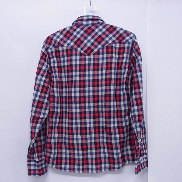 実際に弊社で買取させて頂いたBLUE BLUE/ブルーブルー チェック シャツ コットン混 長袖/Sの画像 1枚目