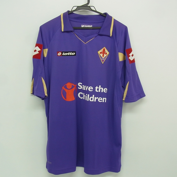 実際に弊社で買取させて頂いたlotto/ロット ＃10 ロベルトバッジオ 10/11 フィオレンティーナ ホーム 半袖ユニフォーム/XL