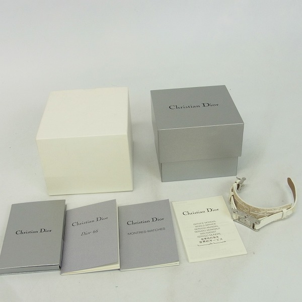 実際に弊社で買取させて頂いたChristian Dior/クリスチャンデイオール 腕時計/レザーベルト D104-100【動作未確認】の画像 5枚目