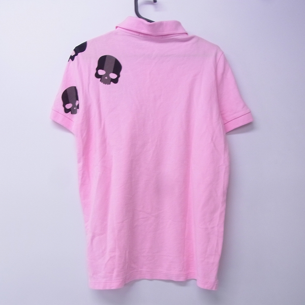 実際に弊社で買取させて頂いたHYDROGEN/ハイドロゲン スカルプリント 半袖ポロシャツ ピンク/Sの画像 1枚目