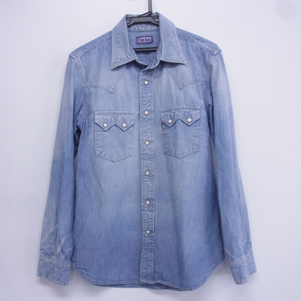 実際に弊社で買取させて頂いたBLUE BLUE/ブルーブルー 加工ウエスタン インディゴ 長袖シャツ 3