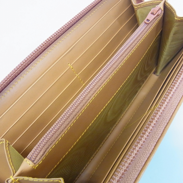 実際に弊社で買取させて頂いたHUNTING WORLD/ハンティングワールド ラウンドファスナー長財布 HW-82710ABATTUEOR-GRNの画像 2枚目