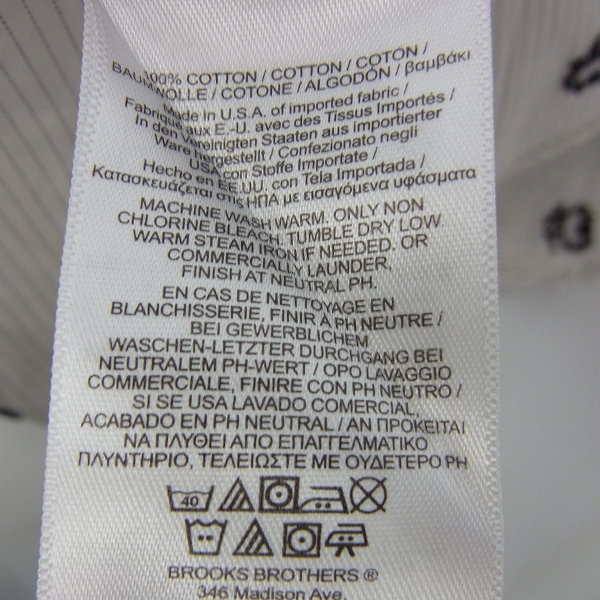 実際に弊社で買取させて頂いたBlack Fleece By Brooks Brothers ストライプ×ロゴ刺繍 ボタンダウンシャツ BB0の画像 3枚目