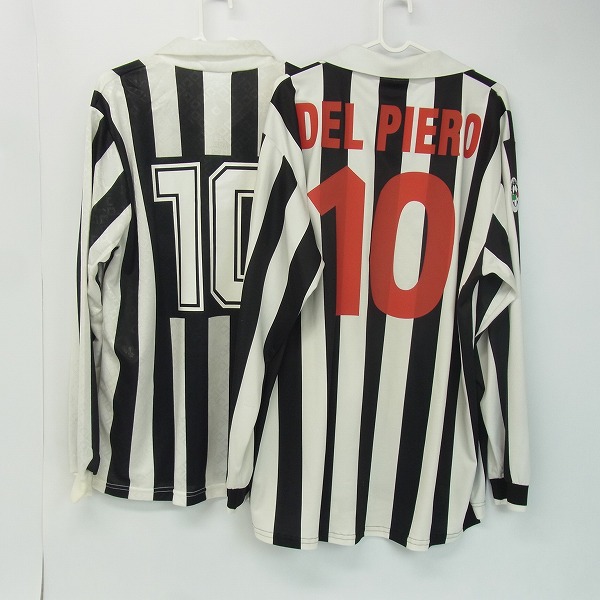 実際に弊社で買取させて頂いたKappa/カッパ 94年/99年ユベントス デル ピエロ #10 長袖ユニフォーム/XL 2点セットの画像 1枚目