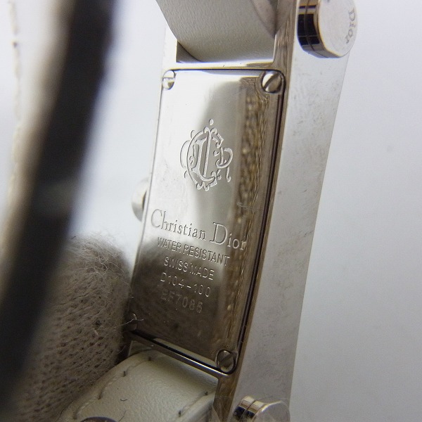 実際に弊社で買取させて頂いたChristian Dior/クリスチャンデイオール 腕時計/レザーベルト D104-100【動作未確認】の画像 3枚目