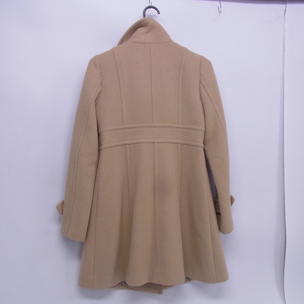 実際に弊社で買取させて頂いたBURBERRY BLUE LABEL/バーバリーブルーレーベル ウール コート 裏地チェック ベージュ/38の画像 1枚目