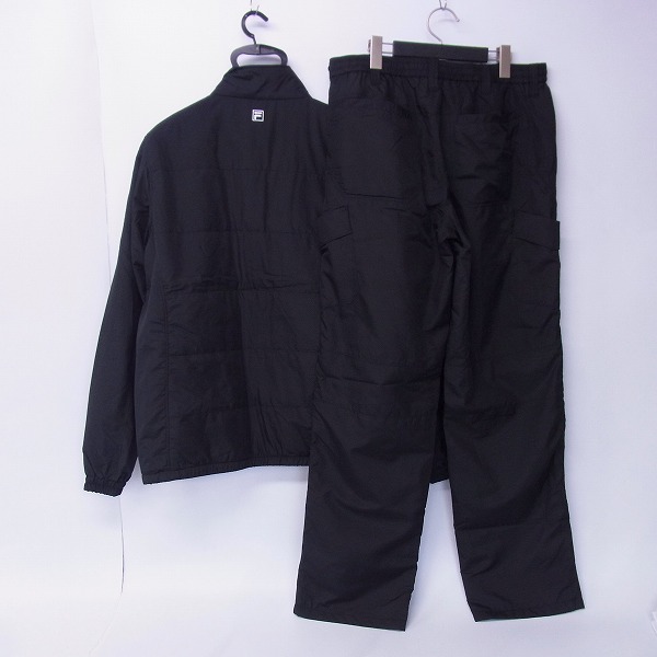 実際に弊社で買取させて頂いたFILA/フィラ ゴルフウェア 中綿上下セット ブラック Lサイズの画像 1枚目