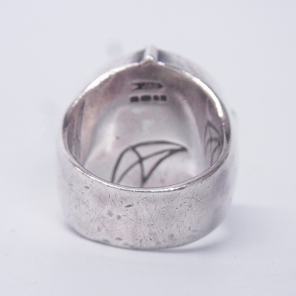 実際に弊社で買取させて頂いたCRAZY PIG/クレイジーピッグ エナメル スカル＆クロスボーン+4エース リング 17.5号の画像 3枚目