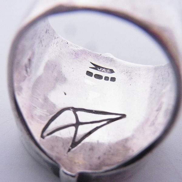 実際に弊社で買取させて頂いたCRAZY PIG/クレイジーピッグ エナメル スカル＆クロスボーン+4エース リング 17.5号の画像 5枚目