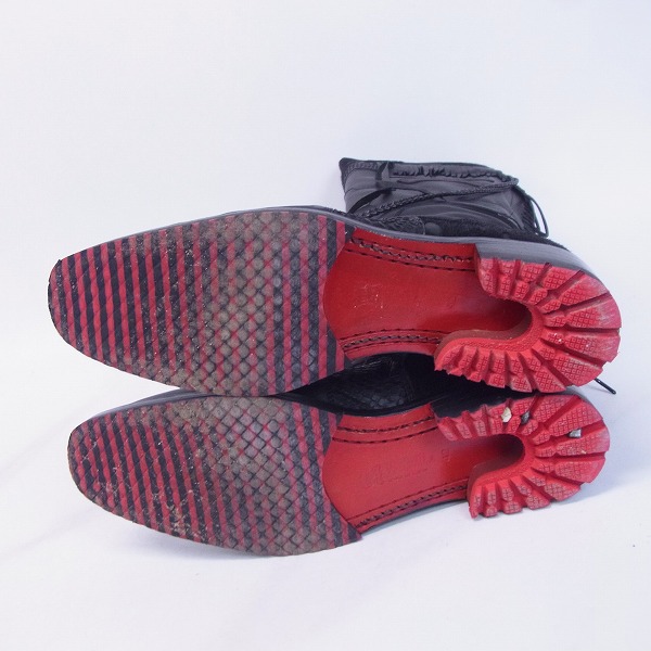 実際に弊社で買取させて頂いたHIROMU TAKAHARA/ヒロムタカハラ ミックスレザーロングブーツ/42の画像 2枚目