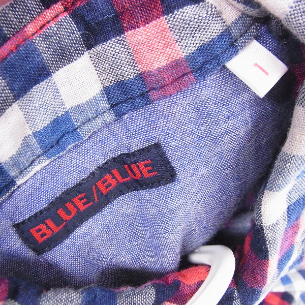 実際に弊社で買取させて頂いたBLUE BLUE/ブルーブルー チェック シャツ コットン混 長袖/Sの画像 2枚目