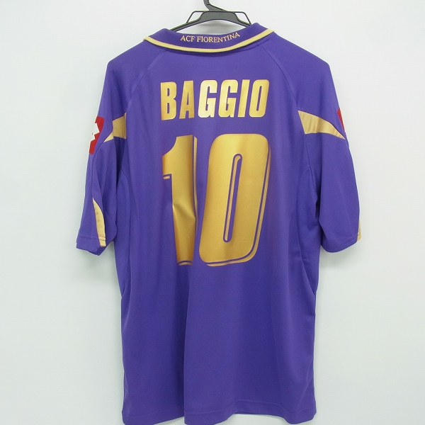 実際に弊社で買取させて頂いたlotto/ロット ＃10 ロベルトバッジオ 10/11 フィオレンティーナ ホーム 半袖ユニフォーム/XLの画像 1枚目