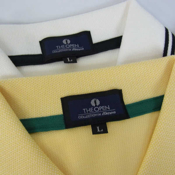 実際に弊社で買取させて頂いたMIZUNO/ミズノ ゴルフウェア 半袖 ポロシャツ 無地 桃/薄緑/灰/白/黄 5点セット/Lの画像 1枚目