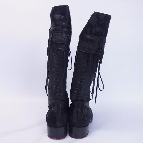 実際に弊社で買取させて頂いたHIROMU TAKAHARA/ヒロムタカハラ ミックスレザーロングブーツ/42の画像 1枚目