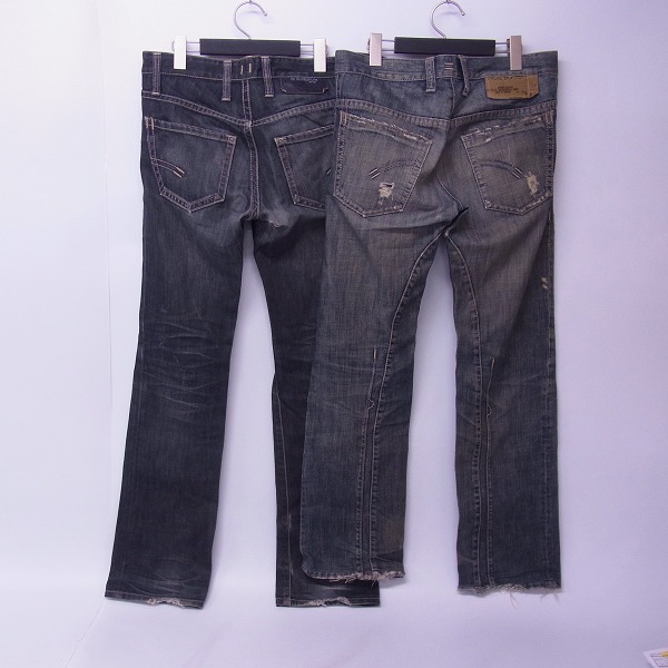実際に弊社で買取させて頂いたNeil Barrett/ニールバレット INDIGO/ダメージ加工 イタリア製デニムパンツ 29/30 2点セットの画像 1枚目