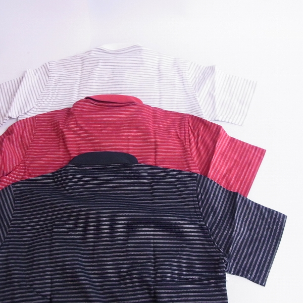 実際に弊社で買取させて頂いたMIZUNO/ミズノ ゴルフウェア 半袖 ポロシャツ ボーダー柄 白/赤/紺 3点セット/Lの画像 2枚目