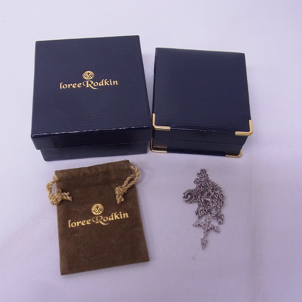 実際に弊社で買取させて頂いたLoreeRodkin/ローリーロドキン K18WG ダイヤ入ネイティブクロスペンダント/wダイヤミックスチェーン の画像 7枚目