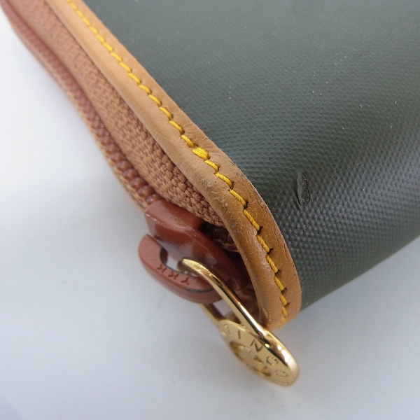 実際に弊社で買取させて頂いたHUNTING WORLD/ハンティングワールド ラウンドファスナー長財布 HW-82710ABATTUEOR-GRNの画像 7枚目