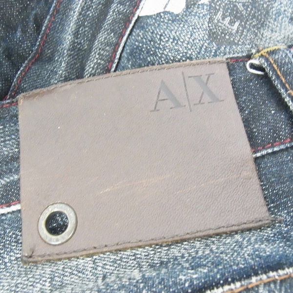 実際に弊社で買取させて頂いたARMANI EXCHANGE/アルマーニエクスチェンジ ダメージ加工 プリント デニムパンツ 31の画像 2枚目