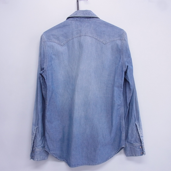 実際に弊社で買取させて頂いたBLUE BLUE/ブルーブルー 加工ウエスタン インディゴ 長袖シャツ 3の画像 1枚目