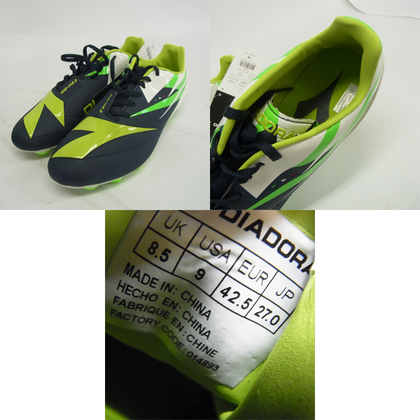 実際に弊社で買取させて頂いたDIADORA/ディアドラ DD-NA 2 R ID/DD-NA 2 R LPU フットサル/サッカーシューズ 27.0/2足セットの画像 1枚目