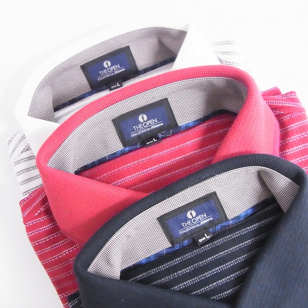 実際に弊社で買取させて頂いたMIZUNO/ミズノ ゴルフウェア 半袖 ポロシャツ ボーダー柄 白/赤/紺 3点セット/Lの画像 1枚目