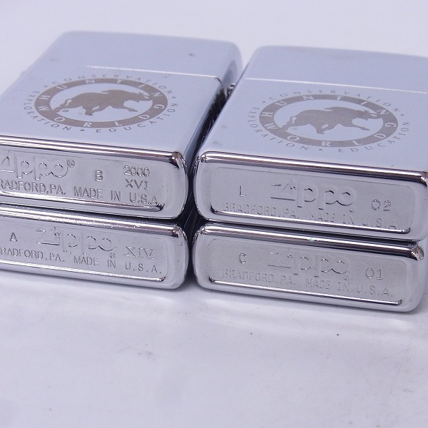 実際に弊社で買取させて頂いたZIPPO/ジッポー HUNTING WORLD/ハンティングワールド 鏡面加工 98/00/02/01年製 4点セット の画像 2枚目