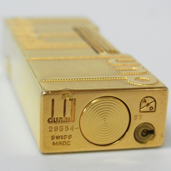 実際に弊社で買取させて頂いたDunhill/ダンヒル ローラー ガスライター 両面ロゴ入り ゴールドの画像 2枚目