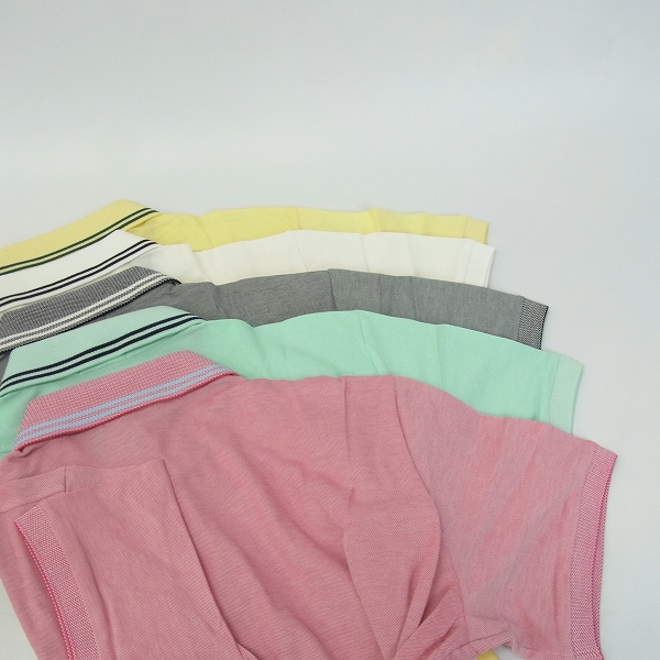 実際に弊社で買取させて頂いたMIZUNO/ミズノ ゴルフウェア 半袖 ポロシャツ 無地 桃/薄緑/灰/白/黄 5点セット/Lの画像 2枚目