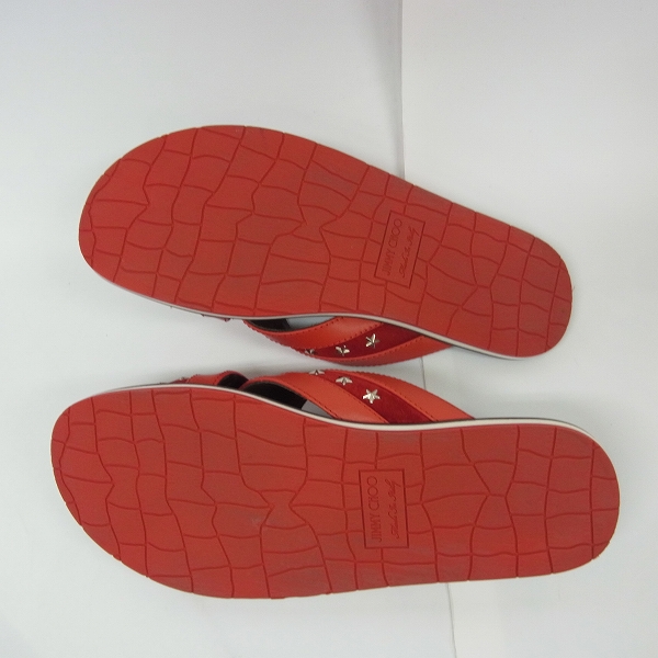 実際に弊社で買取させて頂いたJIMMY CHOO/ジミーチュウ スタースタッズ シャイニーカーフレザーサンダル 42の画像 2枚目