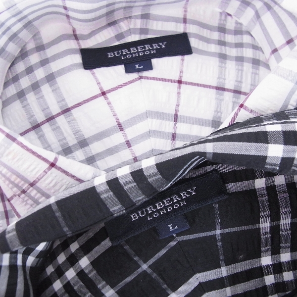 実際に弊社で買取させて頂いたBURBERRY LONDON/バーバリーロンドン チェック柄 半袖シャツ 2点セット Lの画像 1枚目