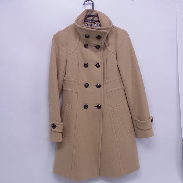 実際に弊社で買取させて頂いたBURBERRY BLUE LABEL/バーバリーブルーレーベル ウール コート 裏地チェック ベージュ/38