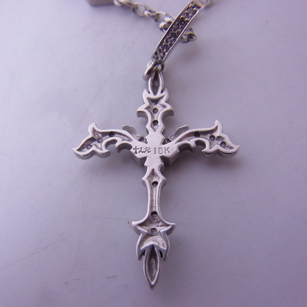 実際に弊社で買取させて頂いたLoreeRodkin/ローリーロドキン K18WG ダイヤ入ネイティブクロスペンダント/wダイヤミックスチェーン の画像 2枚目