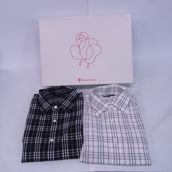 実際に弊社で買取させて頂いたBURBERRY LONDON/バーバリーロンドン チェック柄 半袖シャツ 2点セット L