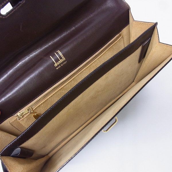 実際に弊社で買取させて頂いたdunhill/ダンヒル レザークラッチバッグ/セカンドバッグ ブラウンの画像 4枚目