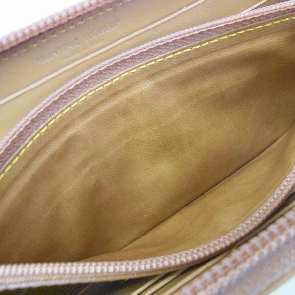 実際に弊社で買取させて頂いたHUNTING WORLD/ハンティングワールド ラウンドファスナー長財布 HW-82710ABATTUEOR-GRNの画像 4枚目