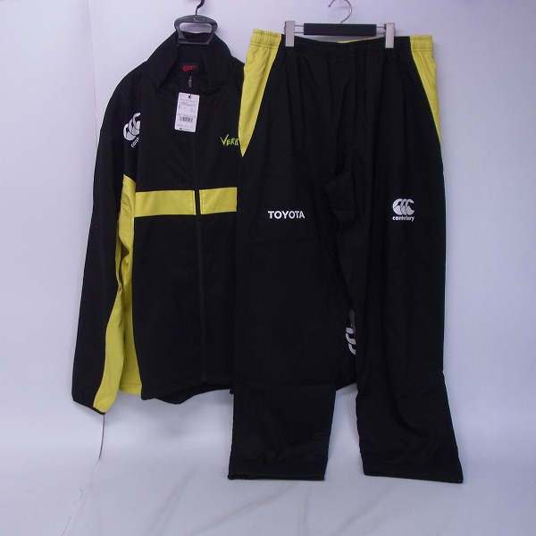 実際に弊社で買取させて頂いた【未使用】CANTERBURY/カンタベリー トヨタ自動車ヴェルブリッツ 上下セットアップ 黒/6L