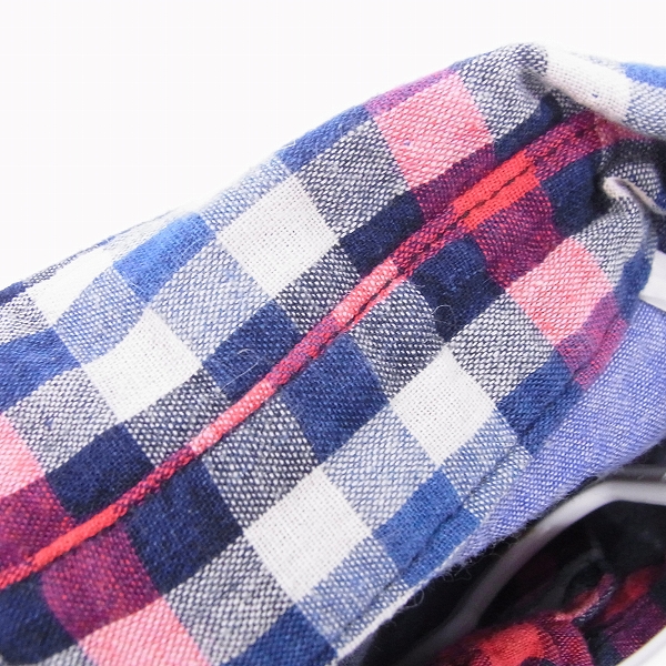 実際に弊社で買取させて頂いたBLUE BLUE/ブルーブルー チェック シャツ コットン混 長袖/Sの画像 5枚目