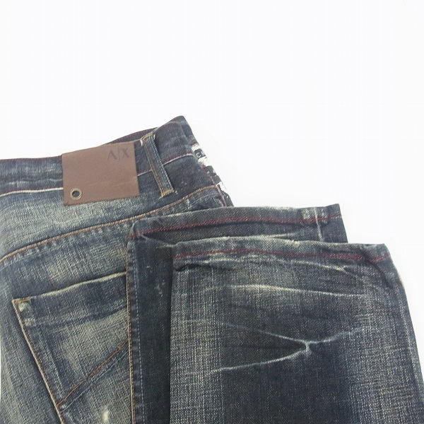 実際に弊社で買取させて頂いたARMANI EXCHANGE/アルマーニエクスチェンジ ダメージ加工 プリント デニムパンツ 31の画像 8枚目