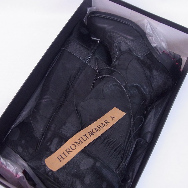 実際に弊社で買取させて頂いたHIROMU TAKAHARA/ヒロムタカハラ ミックスレザーロングブーツ/42の画像 8枚目