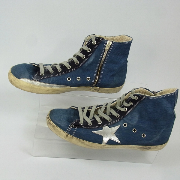 実際に弊社で買取させて頂いたGOLDEN GOOSE/ゴールデングース FRANCY/フランシー サイドジップハイカットスニーカー G25U591 A5/44の画像 3枚目