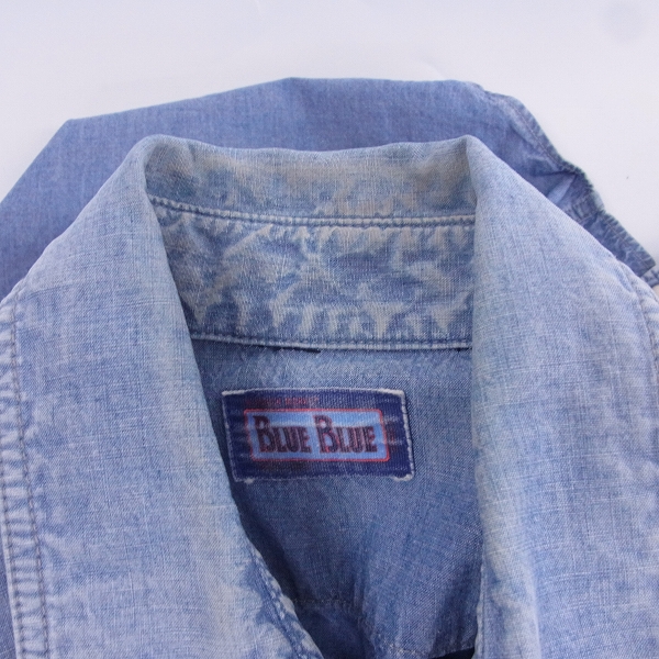 実際に弊社で買取させて頂いたBLUE BLUE/ブルーブルー 加工ウエスタン インディゴ 長袖シャツ 3の画像 7枚目