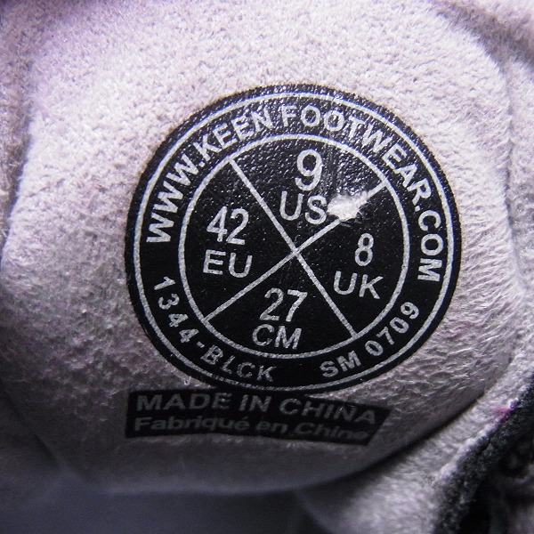 実際に弊社で買取させて頂いた【観賞用】KEEN/キーン CORTINA MID/コルティナ ミッドMID トレッキングシューズ 1344-BLCK/27の画像 5枚目