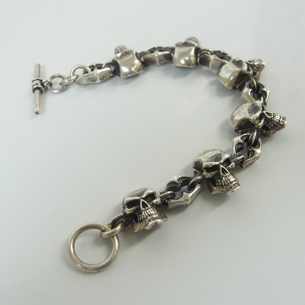 実際に弊社で買取させて頂いたCRAZY PIG/クレイジーピッグ スカルリンクブレスレットの画像 2枚目