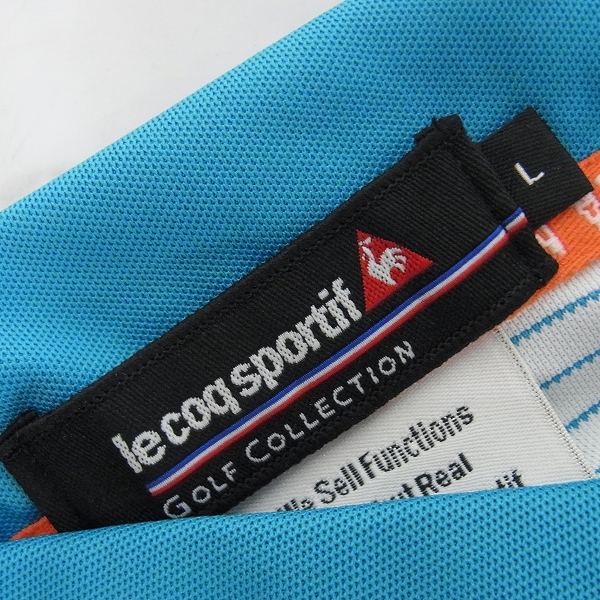 実際に弊社で買取させて頂いたlecoqsportif/ルコックスポルティフ ゴルフコレクション ゴルフウェア ボーダー ポロシャツ 紺/水色 2点セット Lの画像 3枚目