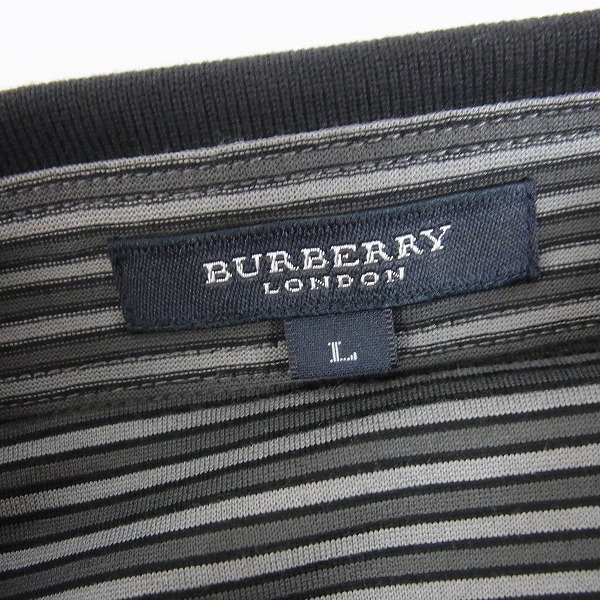実際に弊社で買取させて頂いたBURBERRY LONDON/バーバリーロンドン ゴルフウェア ボタンダウン ポロシャツ ダークグレー Lの画像 2枚目
