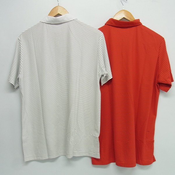実際に弊社で買取させて頂いたlecoqsportif/ルコックスポルティフ ゴルフコレクション ゴルフウェア ボーダー ポロシャツ 白/赤 2点セット Lの画像 1枚目
