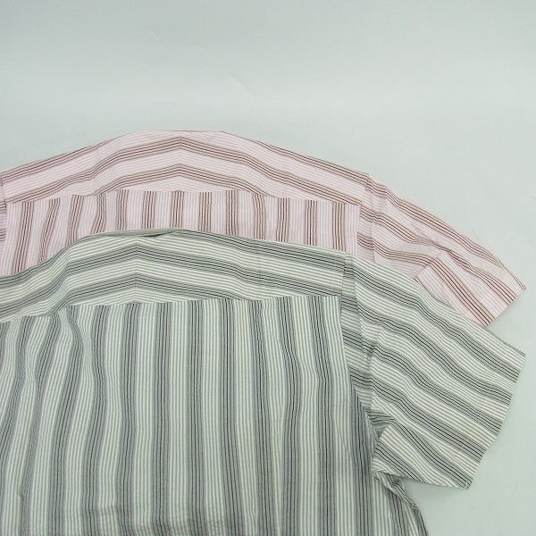 実際に弊社で買取させて頂いた【未使用】BURBERRY LONDON/バーバリーロンドン 半袖シャツ ストライプ柄 グレイ/ピンク L 2点セットの画像 2枚目