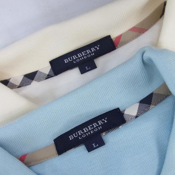 実際に弊社で買取させて頂いた【未使用】BURBERRY LONDON/バーバリーロンドン ゴルフウェア 半袖ポロシャツ L 2点セットの画像 1枚目